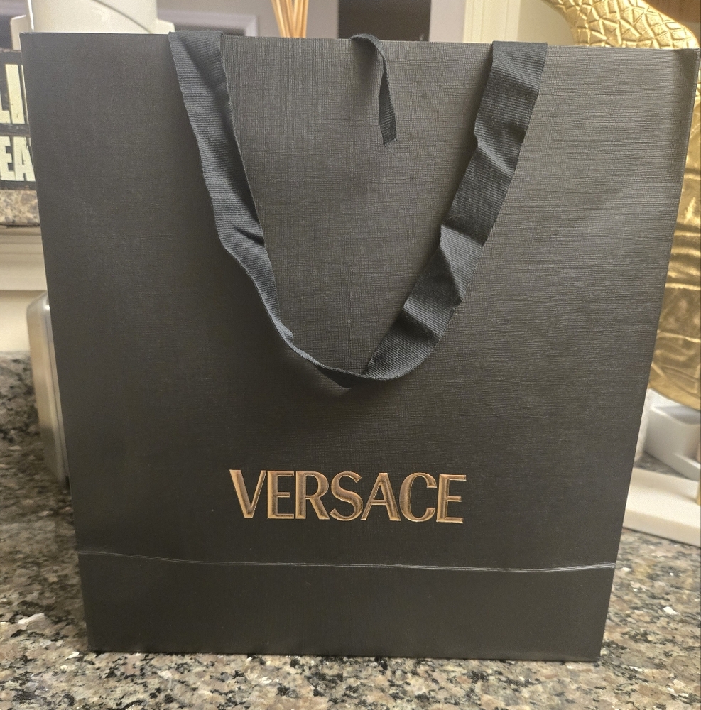 Versace Tweed Pink And Blue Two Way Bag NWT - Picture 8 of 13